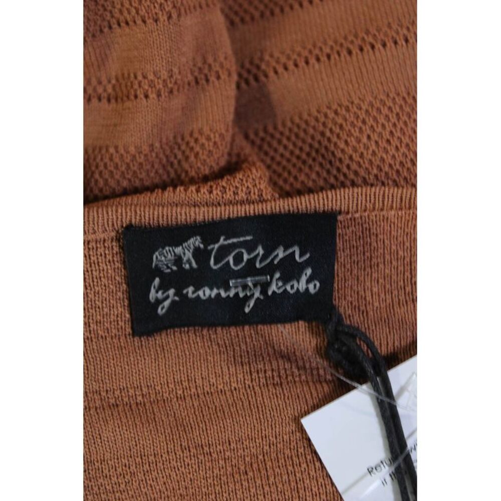 Torn by Ronny Kobo Womens Short Sleeve V-neck Lined Fit Dress Orange Size 02 - Picture 6 of 6